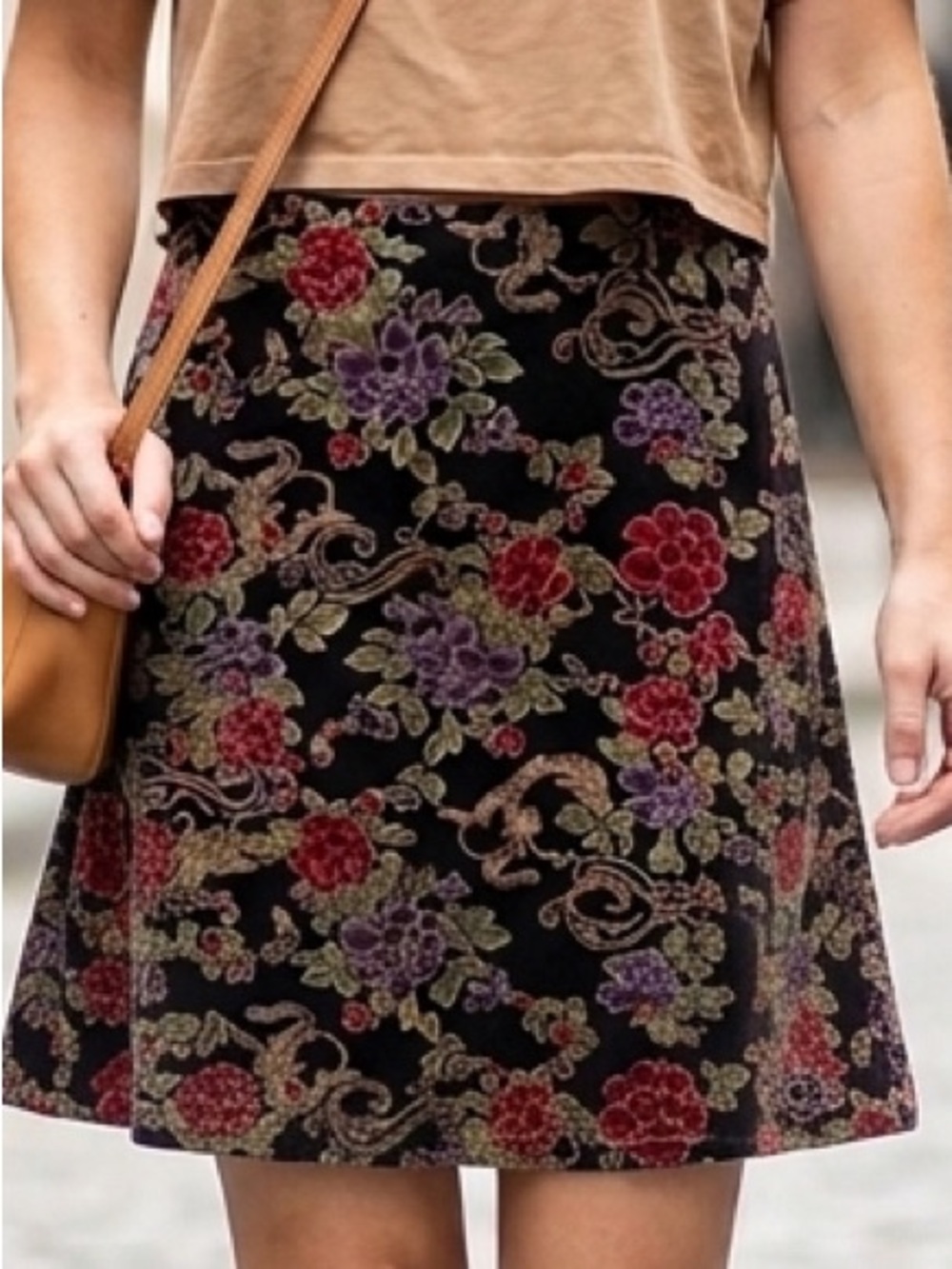 Vintage Mark Singer Floral Midi Skirt PM Dark Academia Whimsygoth Girlhoodcore
